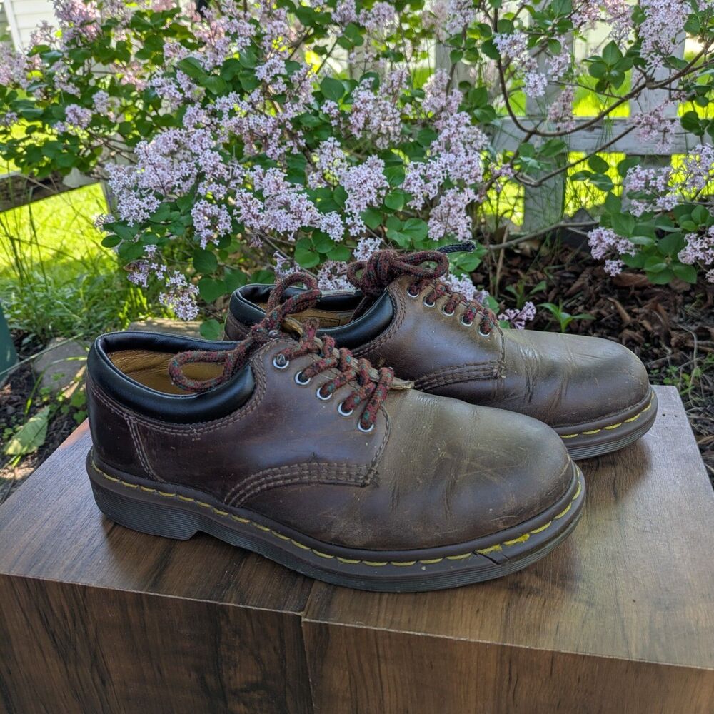 Vintage Dr Martens Leather Shoes crazy horse,US 7 W,US 6 M Brown Chunky 8053